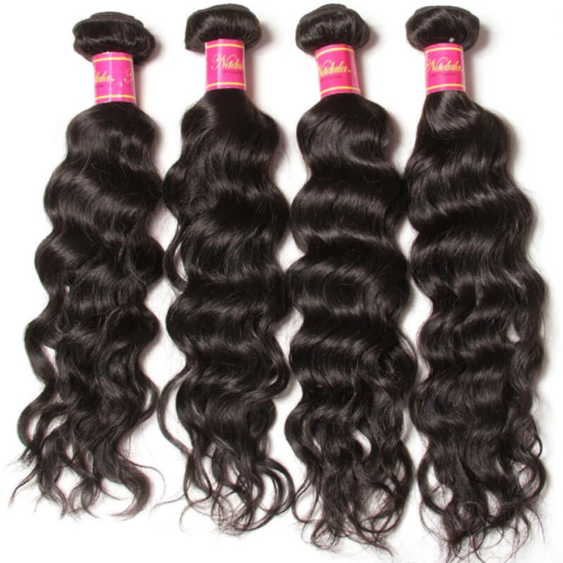Idolra Affordable Peruvian Virgin Hair 4 Bundles Natural Wave Thick Wavy Peruvian Human Hair Weave